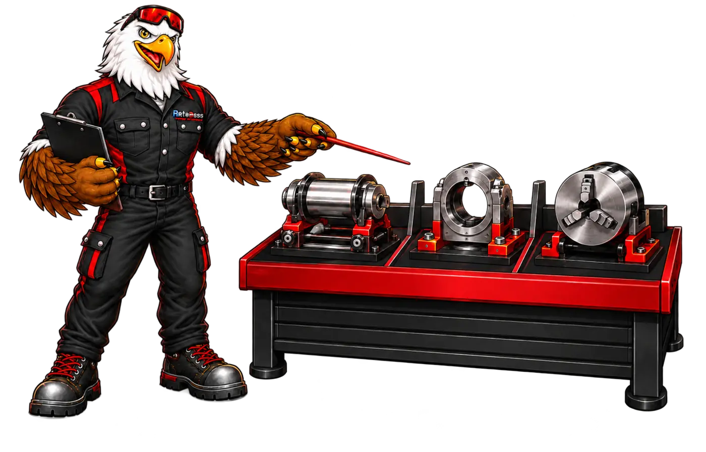 Axel comparing three different RotoBoss rotary mechanisms