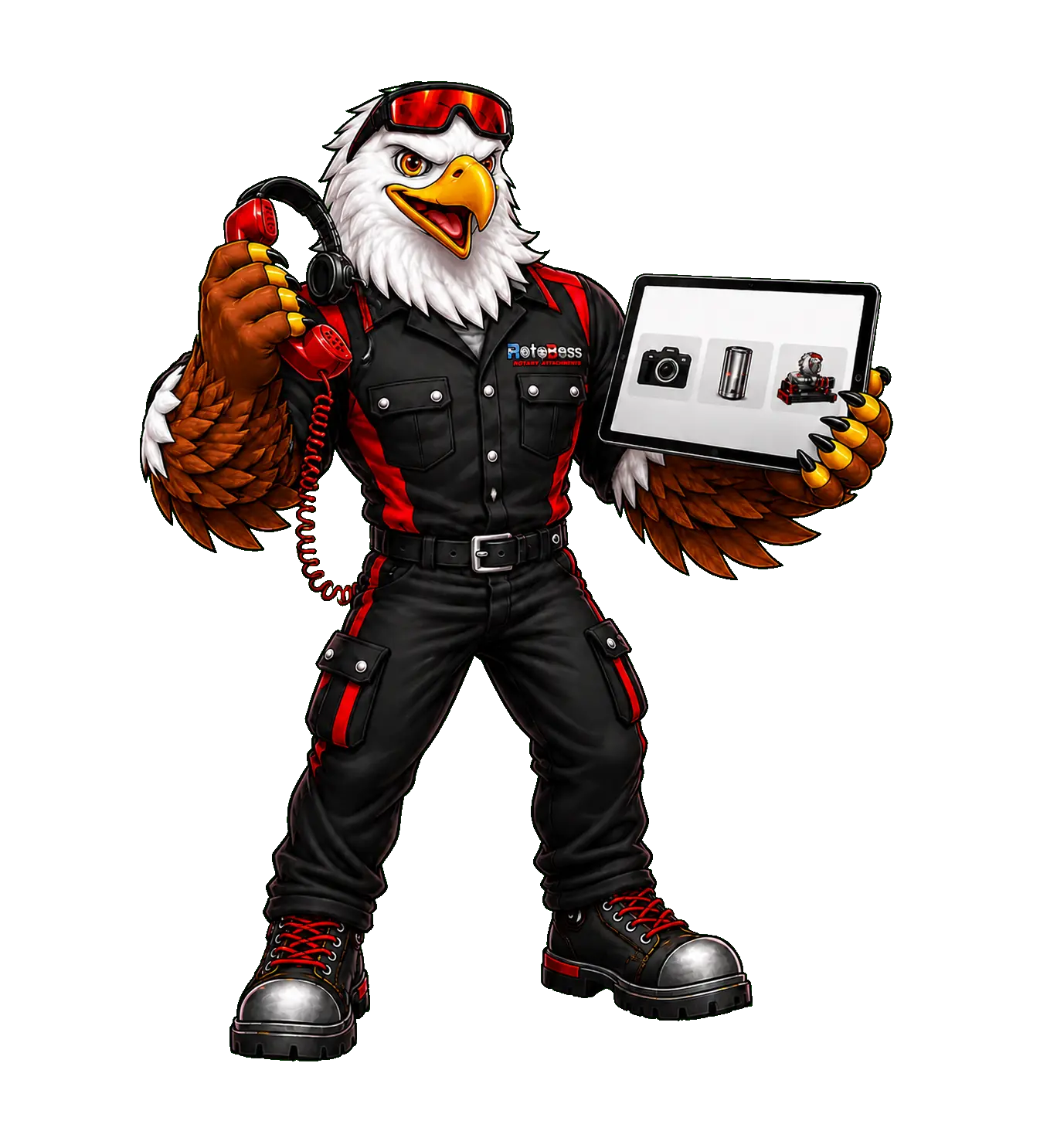 Axel ready to receive machine details by phone and tablet