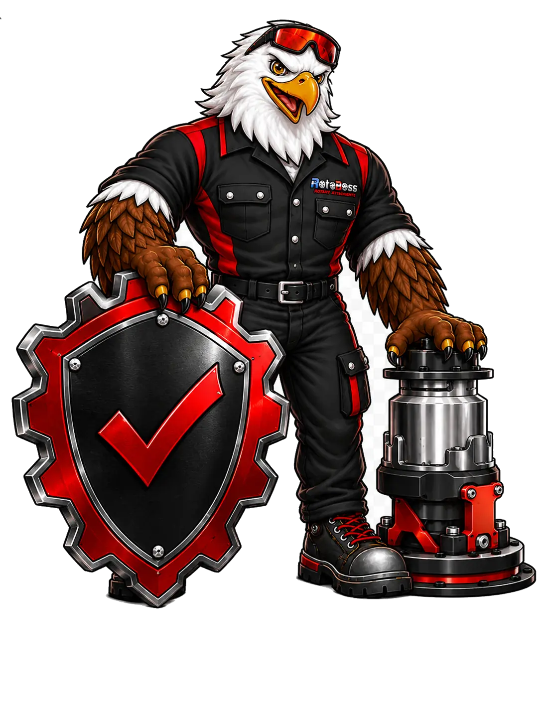 Axel protecting RotoBoss hardware behind a mechanical warranty shield